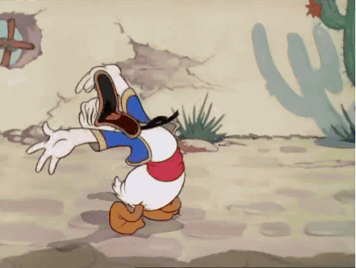donald duck falling on the floor in laughter