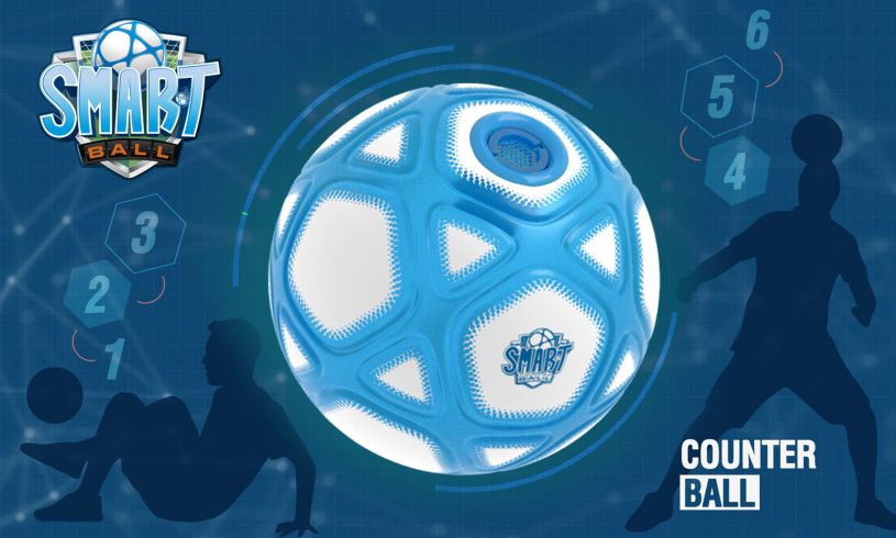 an advert for the smart ball with silhouettes of people using it