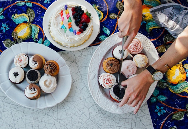 a table of cakes