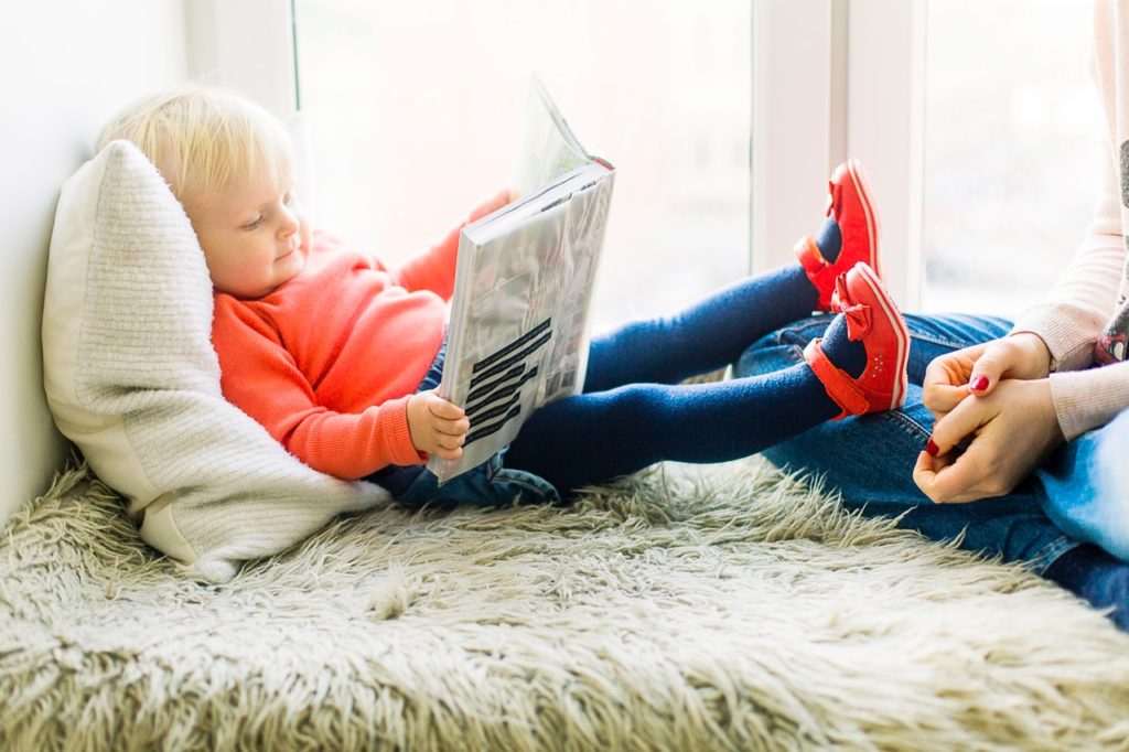 child reading stories