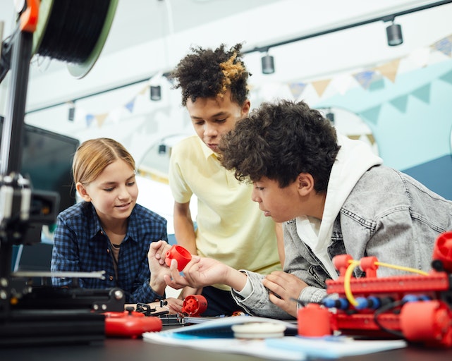 Kids playing with gadgets