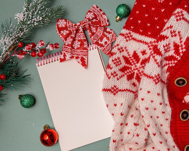 Christmas jumper and decorations