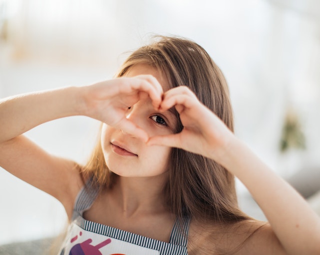 Special valentines gifts for kids girl making heart