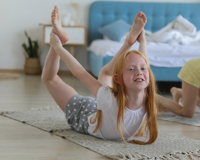 Kids exercising at home