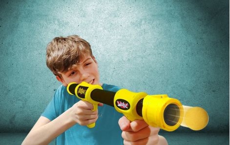 Air powered blaster to shoot foam balls